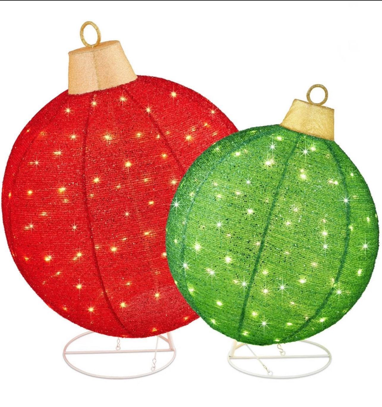 πβ¨ 2pc Lighted Pop-Up Christmas Ornaments Outdoor Holiday Decoration with 180 LED Lights, Red/Green, New