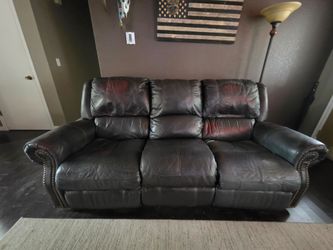 Power recliner leather  couch