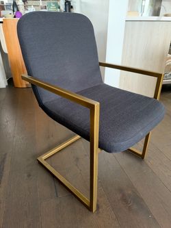 Article Co, Charcoal & Brass Dining Armchairs – Set of 3