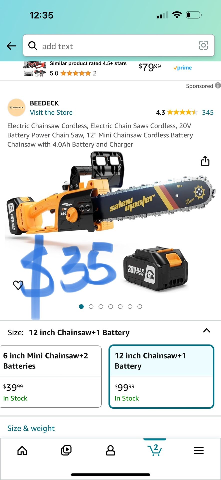 Electric Chainsaw Cordless, Electric Chain Saws Cordless, 20V Battery Power Chain Saw, 12" Mini Chainsaw Cordless Battery Chainsaw with 4.0Ah Battery 