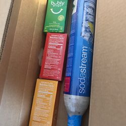 1 New Soda Stream Blue Cap W Flavors