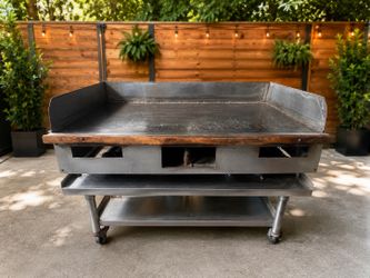 48” Commercial Flat Top Griddle w/ Stainless Steel Cart – Works Great