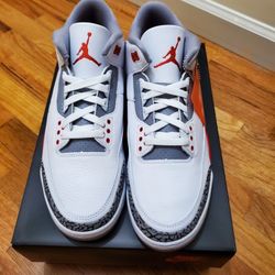 Men's Jordan Retro 3 Fire Red Size 11 2022 