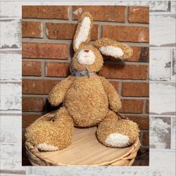 Gund Easter Bunny Retired 15” Plush Soft Bunny Rabbit Hayden Tan With Bow