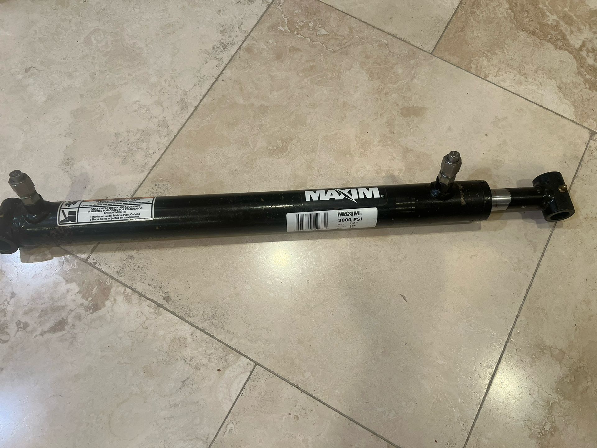MAXIM Hydraulic Ram 3,000 Psi 1” Rod Diameter 16” Stroke