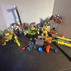 Fisher-Price Rescue Heroes Lot 8 Figures Accessories Gear Vintage Toys