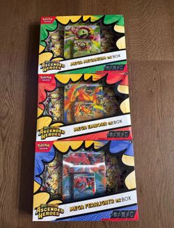 Pokémon Ascended Heroes EX Box Mega Feraligator, Mega Maganium, Mega Emboar