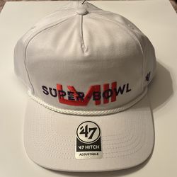Super Bowl LVIII on February 11, 2024, at Allegiant Stadium in Las Vegas logo hat by Forty Seven with snap back in white