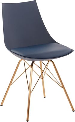 Mid-century-style Bucket Chair, Navy Blue