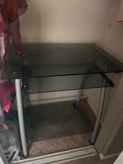 Glass metal desk