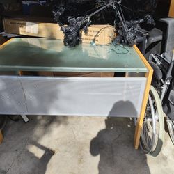 Recliner, Desk, Couch, Coke Table, And Shelves (Free)