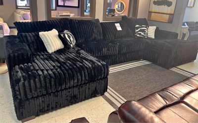 Brand new extra large sectional black velvet