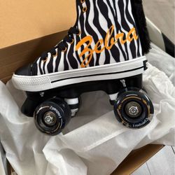 2PM Zebra Roller Skates for Girls, Kids Roller Skates with Light Up Wheels Fun Beginners Skates