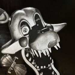 Original Mangle Charcoal Drawing 