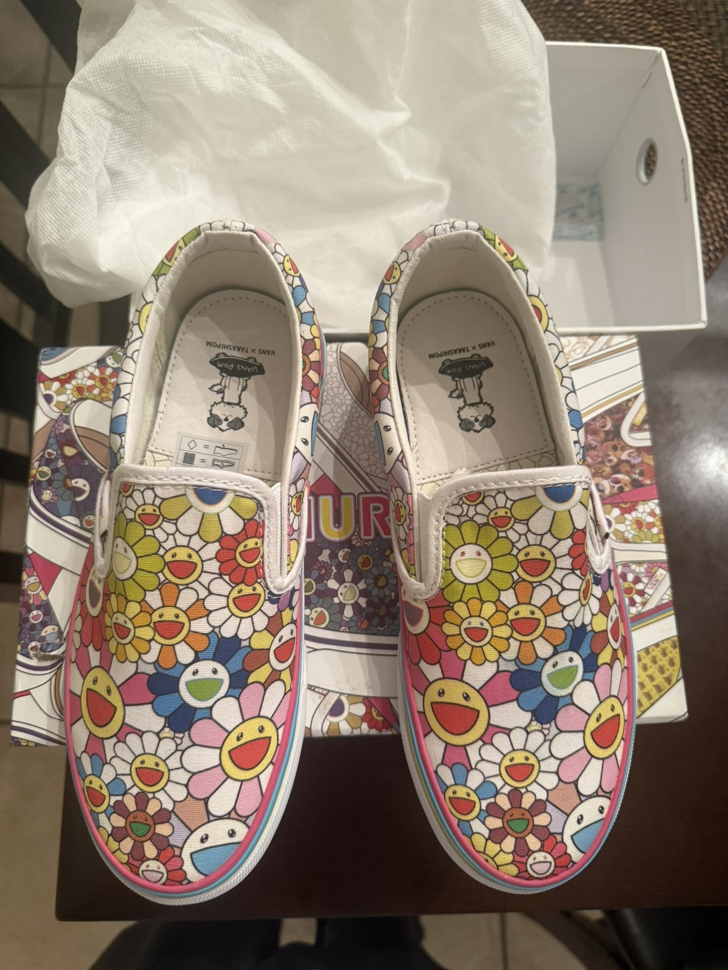 takashi murakami slip on vans multi.color