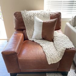 Oversized Brown Leather Chair