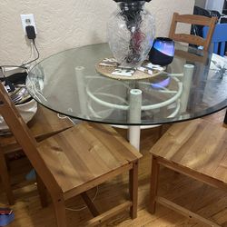 Clear Table + Four Chairs