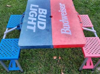Vintage Budweiser fold away picnic table