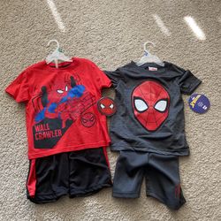 Brand New With Tags Spider-Man Shorts Sets 