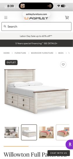 Ashley Willowton Full Panel Bed with Storage