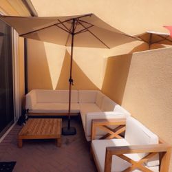 Patio seating, furniture and table