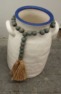Ikea Vase Godtagbar White Blue Pot