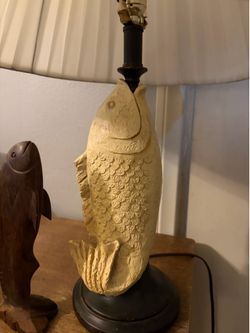 FISH LAMP with statue