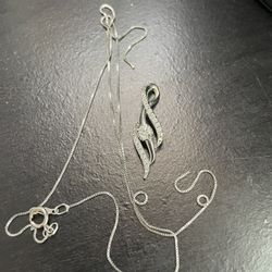 Diamond Necklace 1/3 ct tw 10K White Gold