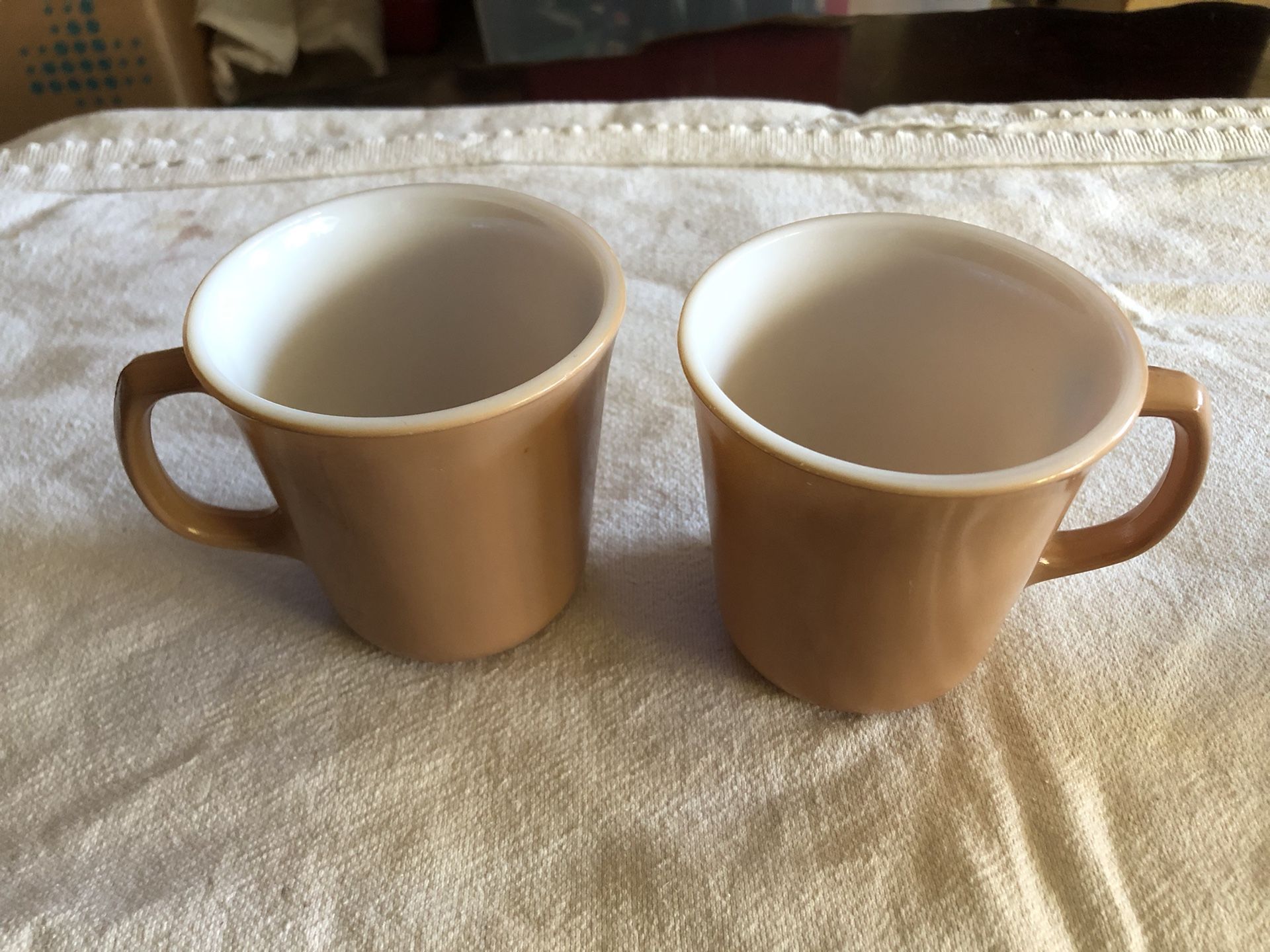Corning Brown On Milk Glass