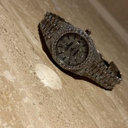  AP ICED OUT ROYAL OAK MOISSANITE WATCH