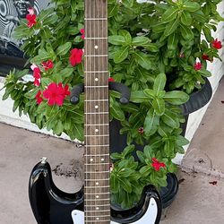  Squier Strat by Fender Black Electric Guitar w/ Gig Bag 