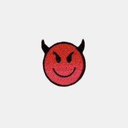 New Demon 😈 Emoji Embroidered Sew On Patch Size: 1 3/4" By 1 3/4"