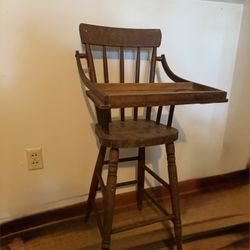 Vintage Wooden High Chair 