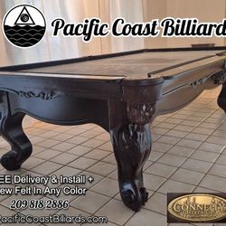 9ft Connelly Pool Table (FREE Install + New Felt Any Color)