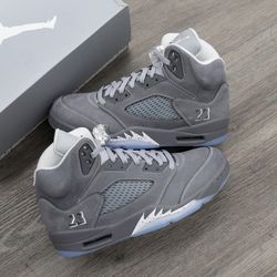 Air Jordan retro 5 Wolf Grey size 9 and 10 available .