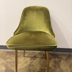 3 Green Suede Chairs 