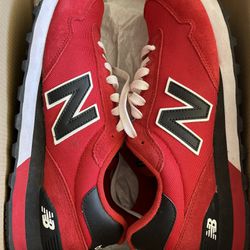 NEW BALANCE Red LEATHER Men’s sneakers Tennis Shoes 10.5