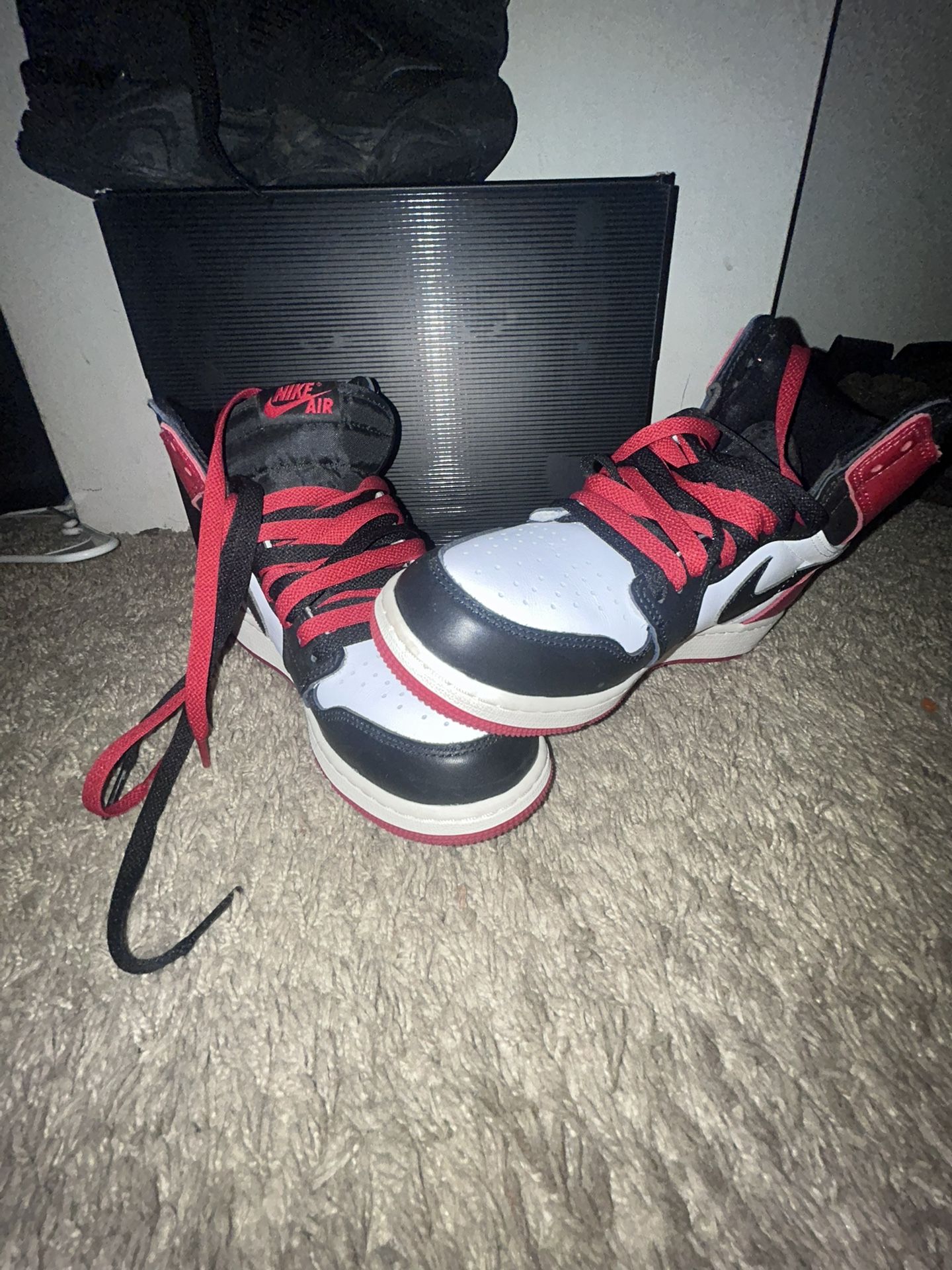 Nike Air Jordan 1 Retro High OG Black Toe Reimagined sneakers in 