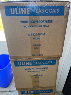 Uline Economy Polypropylene Lab Coats  S-15374W-M