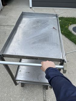 Lakeside Carts 729 Heavy-duty SS cart with guard rails; 21" x 33", 2 shelves, 650 lb capacity