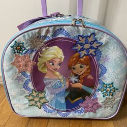 Disney Frozen Anna and Elsa Rolling Luggage, Adjustable Handle,Carry-on Suitcase