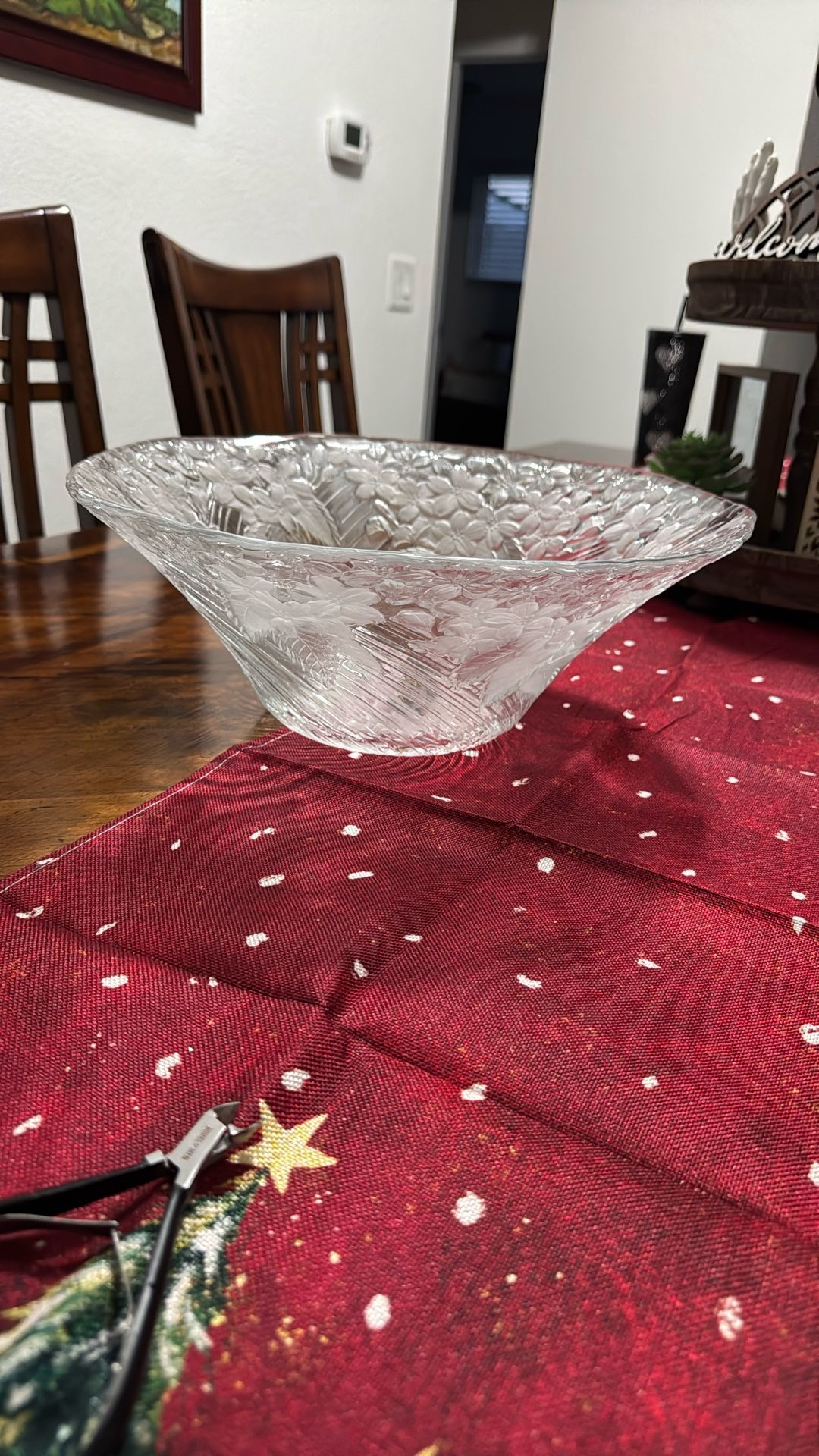 Vintage Glass Salad/Pasta Bowl