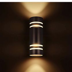  Outdoor Wall Lights Exterior, Modern Outside Sconce Wall Lighting, Exterior Light Fixture Wall Mount Oil Bronze Cylinder, Up Down Outdoor Lights for 