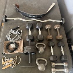 Complete Home Gym Setup – Bench, Dumbbells, Rack, Bars + More 💪🔥