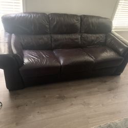 Brown Leather Sofa Set $288