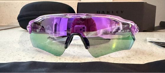 Oakley Prizm Sunglasses with Purple Frame and Green Lens