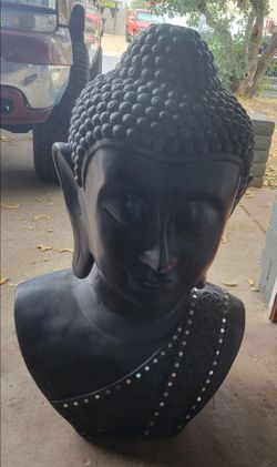 Buddha head sculptures