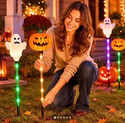 Wholesale only Halloween Solar Stake Lights - Waterproof LED Pumpkin & Ghost Decorations for Outdoor Garden, All-Ni
