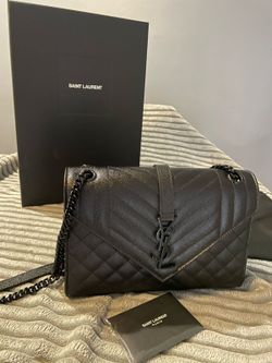 NEW YSL Original Handbag Black - Envelope Medium - LEATHER