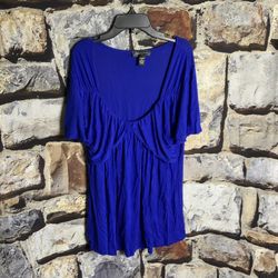 Cable & Gauge Blue Drape Front Top Wm XL